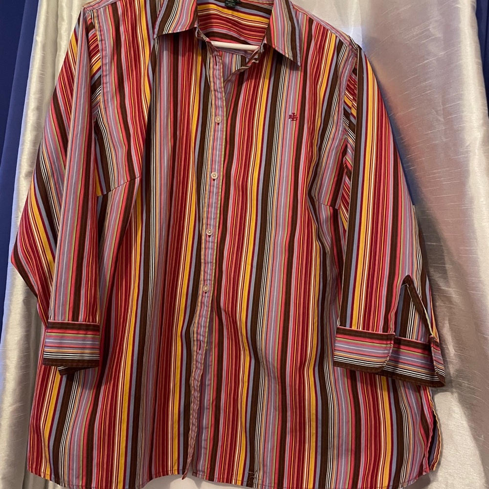 Ralph Lauren Colorful Striped Button-Down Shirt